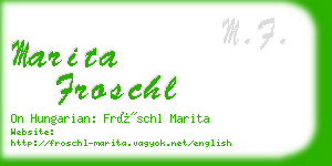 marita froschl business card